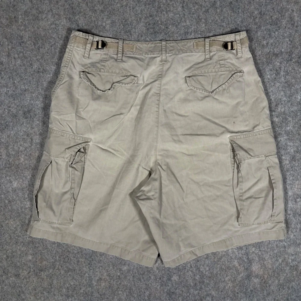 VTG Banana Republic Safari Cargo‎ Shorts Mens 34 Khaki Travel Cotton Distressed